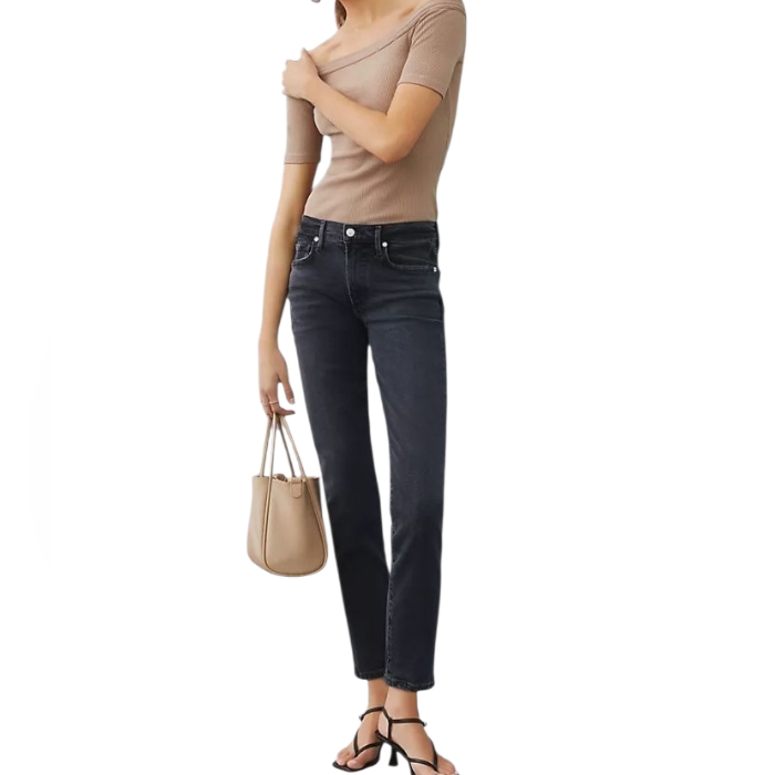 Citizens Of Humanity Jeans Ella Mid Rise Crop Slim Leg Film Noir Size 24
